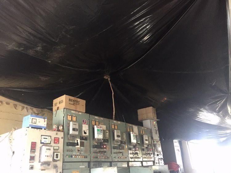 Nevdhiya electricity substation building damaged