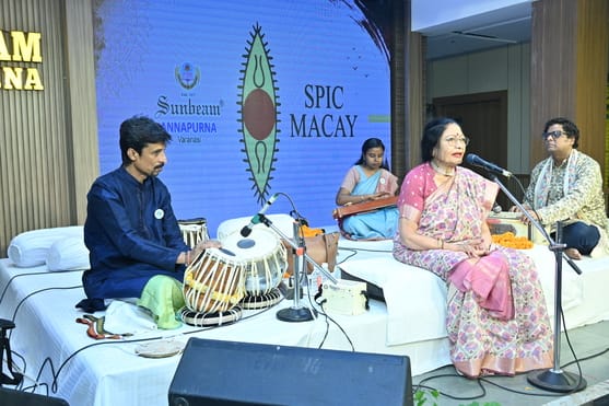 Students spellbound by the Padma Shri awardee's singing.