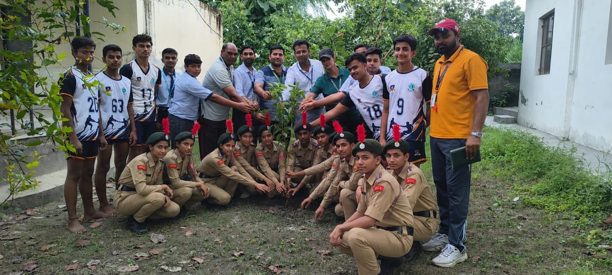 NCC cadets pledged to protect the environment by planting saplings.