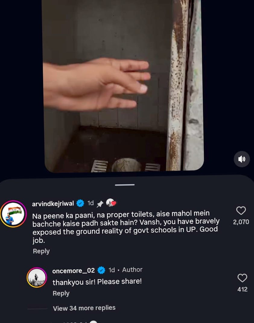 A 'Cockroach Janata Party' worker made a video of the school's dilapidated condition go viral.