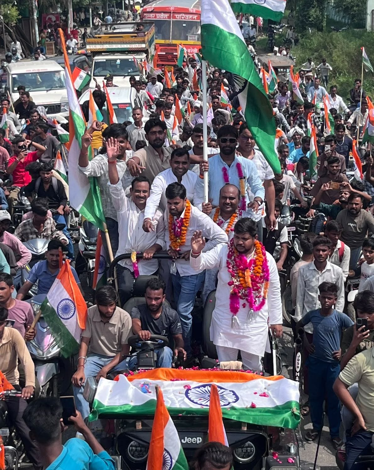 Tiranga Yatra taken out on the birth anniversary of Kargil martyr Hariom Singh.
