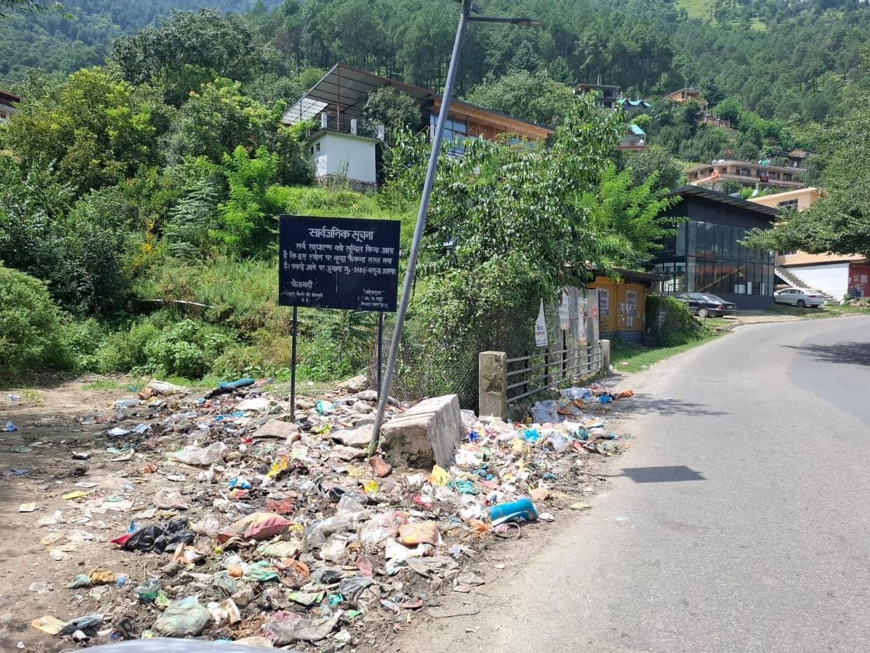 Piles of garbage from Badah to Mauhal; sanitation system in disarray.
