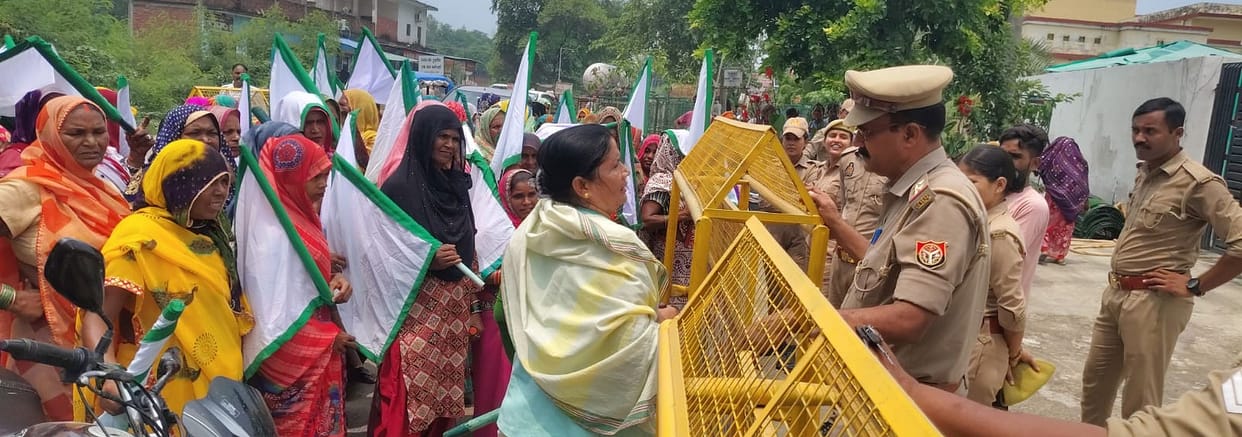 Women surrounded the CO's office.