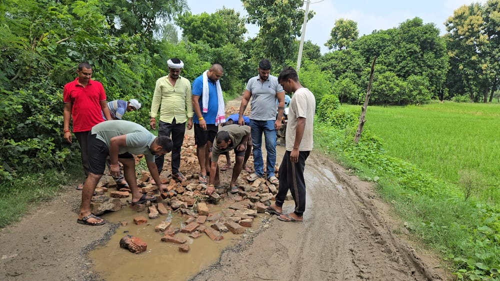 Repair of dilapidated road started due to initiative of former MP