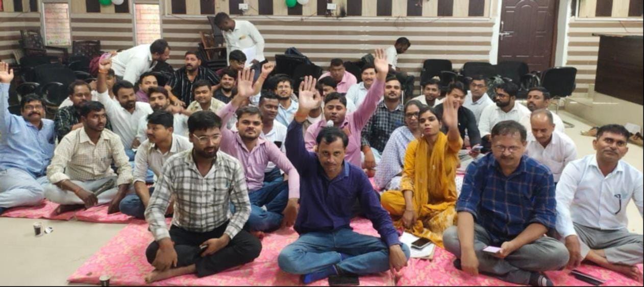 करनैलगंज व सदर तहसील में प्रदर्शन करते लेखपाल। संवाद