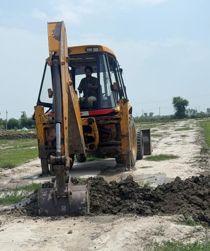Illegal constructions demolished in an unauthorized colony in Patti Gaadad.