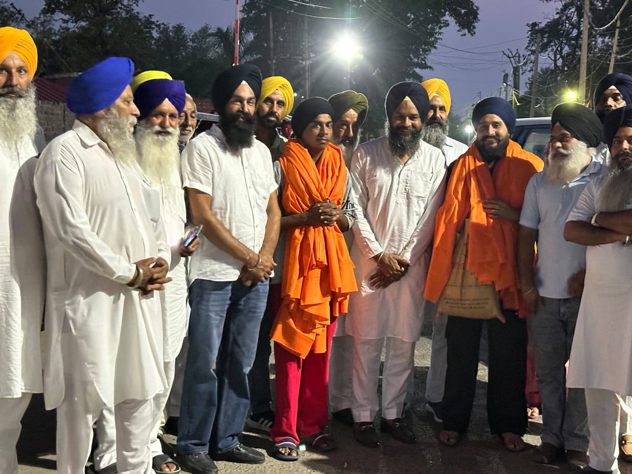 Sikh youth released from jail; the *Sangat* welcomed them, declaring, "This is our victory."
