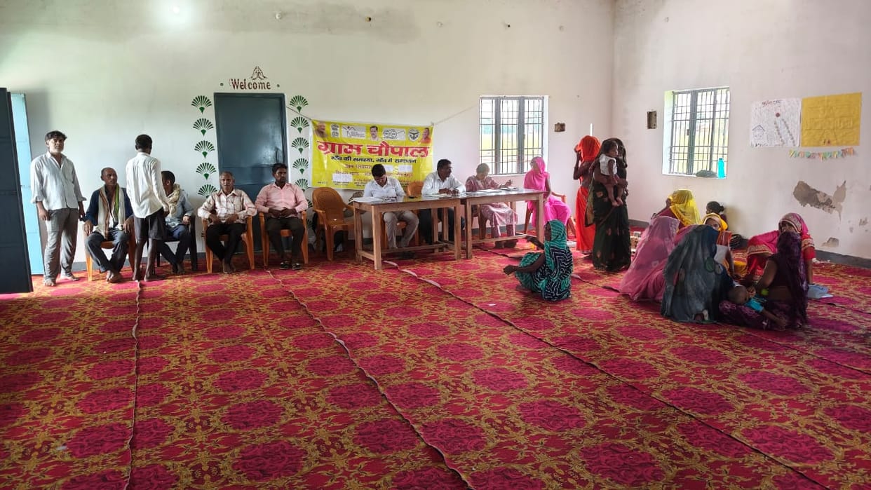 Villagers left waiting at the Gram Chaupal; nodal officer did not arrive.