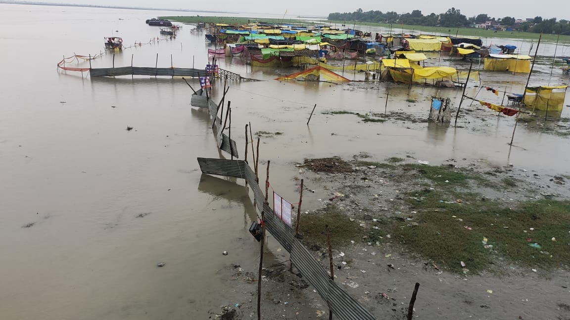 Tin barricading and warning banners have been installed at Panchal Ghat.
