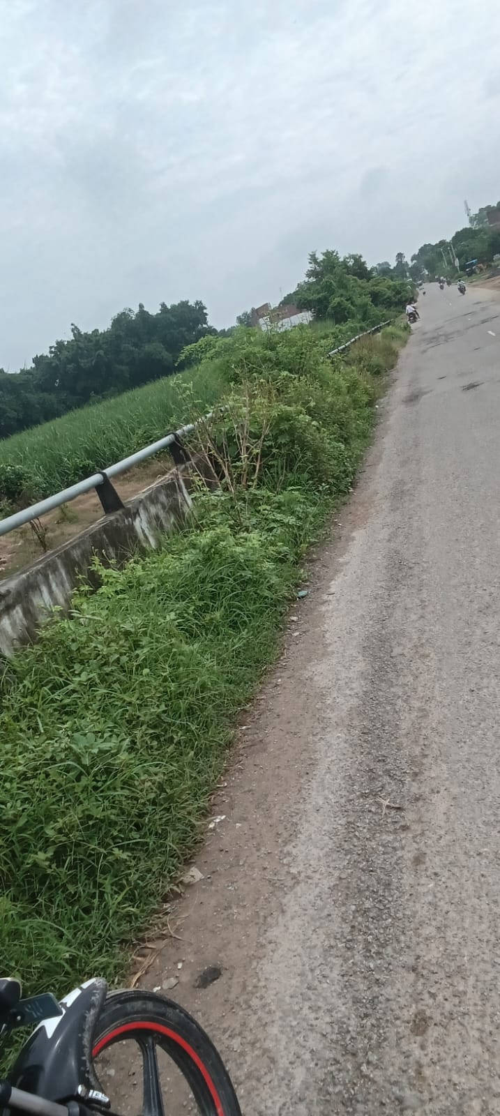 Potholes created due to lack of repairs at Gaur Overbridge are inviting accidents.
