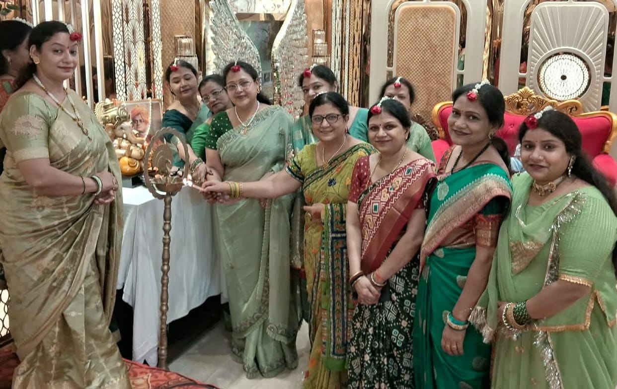 A celebration steeped in devotion to Kanha, accompanied by the festive spirit of Teej.