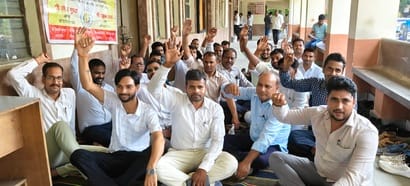Lekhpals boycotted work and staged a protest in Ayodhya against the action taken against them.