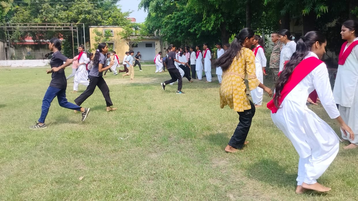 47 out of 75 female students selected for the NCC after completing running, push-ups, and sit-ups.