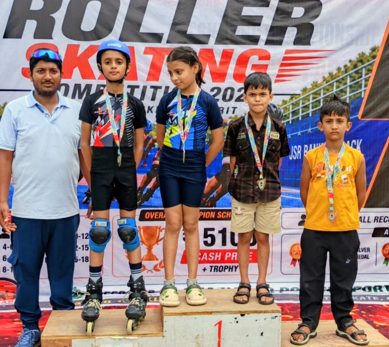 Players bagged four medals in open roller skating.