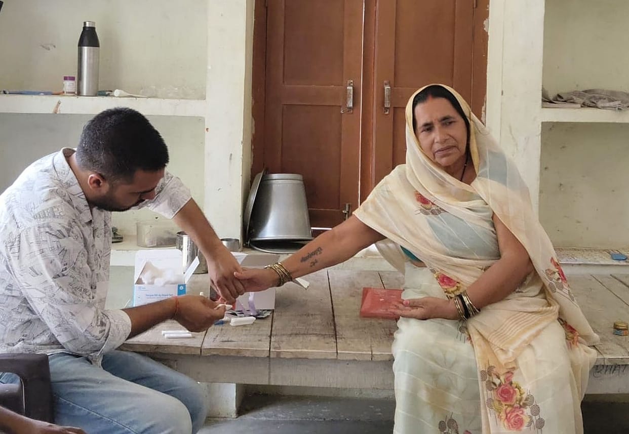 Dengue test of child suffering from fever comes back positive.