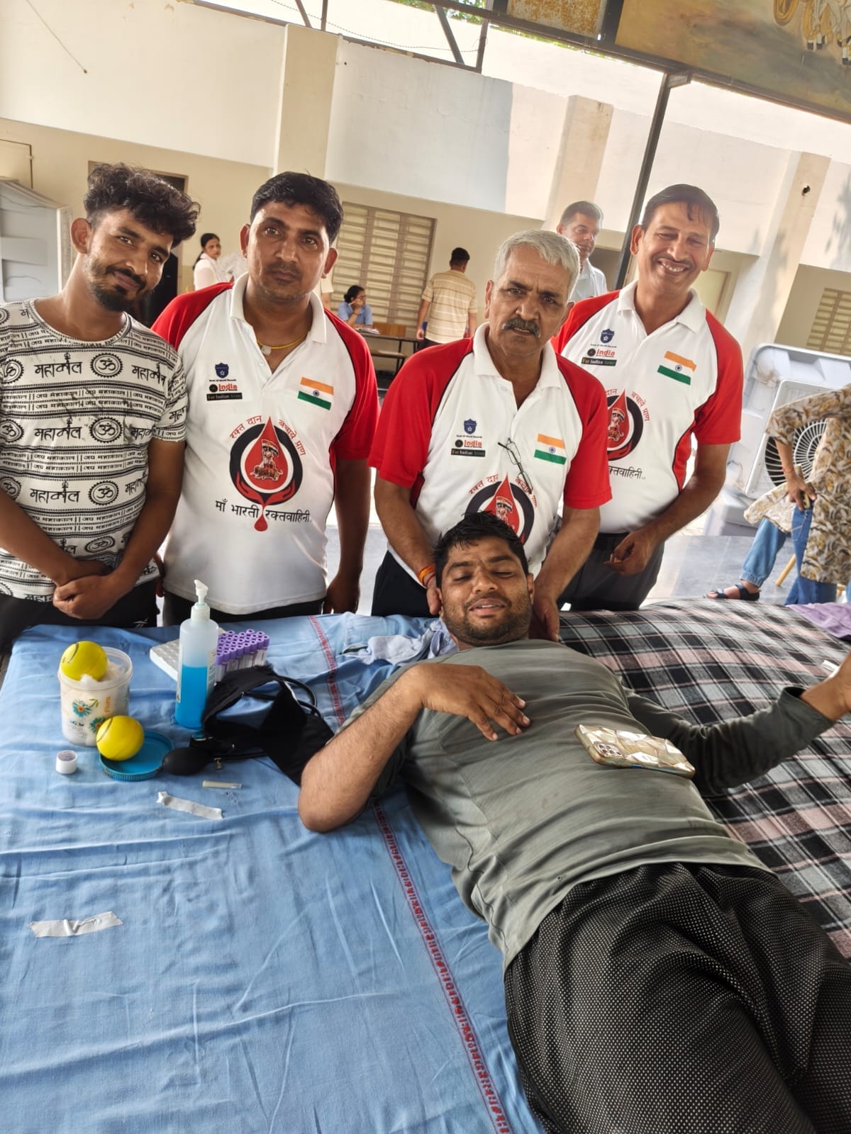 64 people donated blood at the camp.