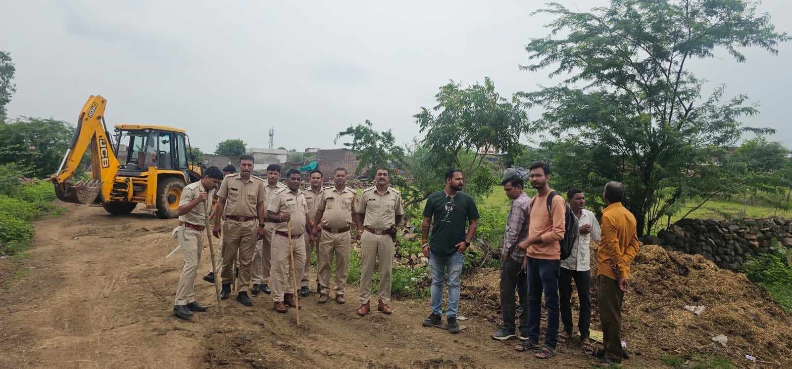 Encroachment on illegal grazing land; bulldozer deployed.