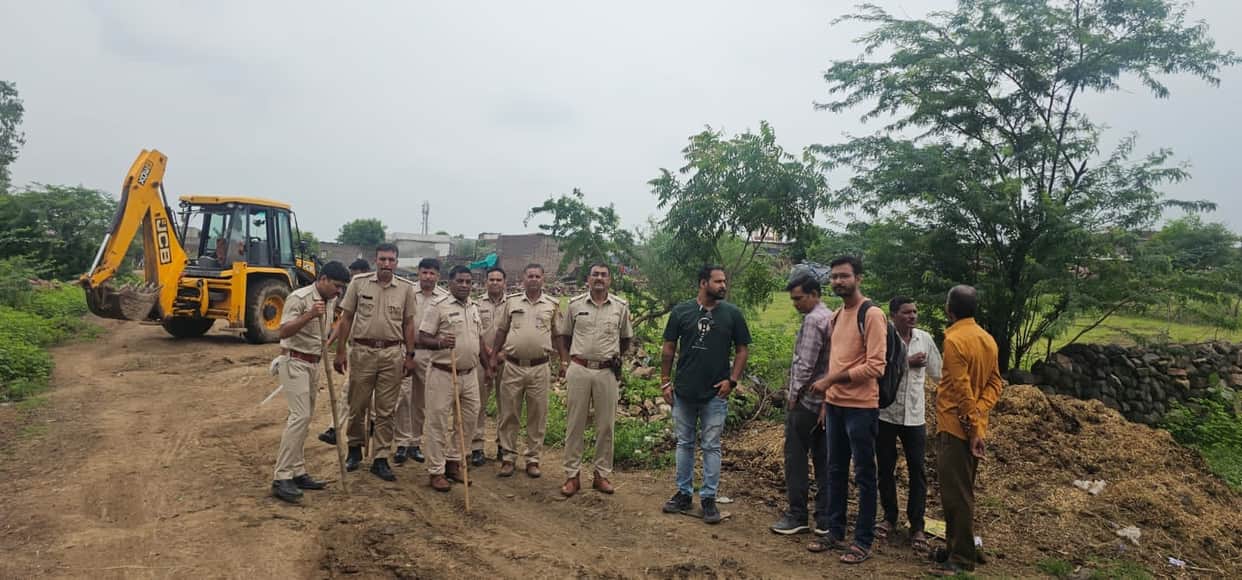 Encroachment on illegal grazing land; bulldozer deployed.