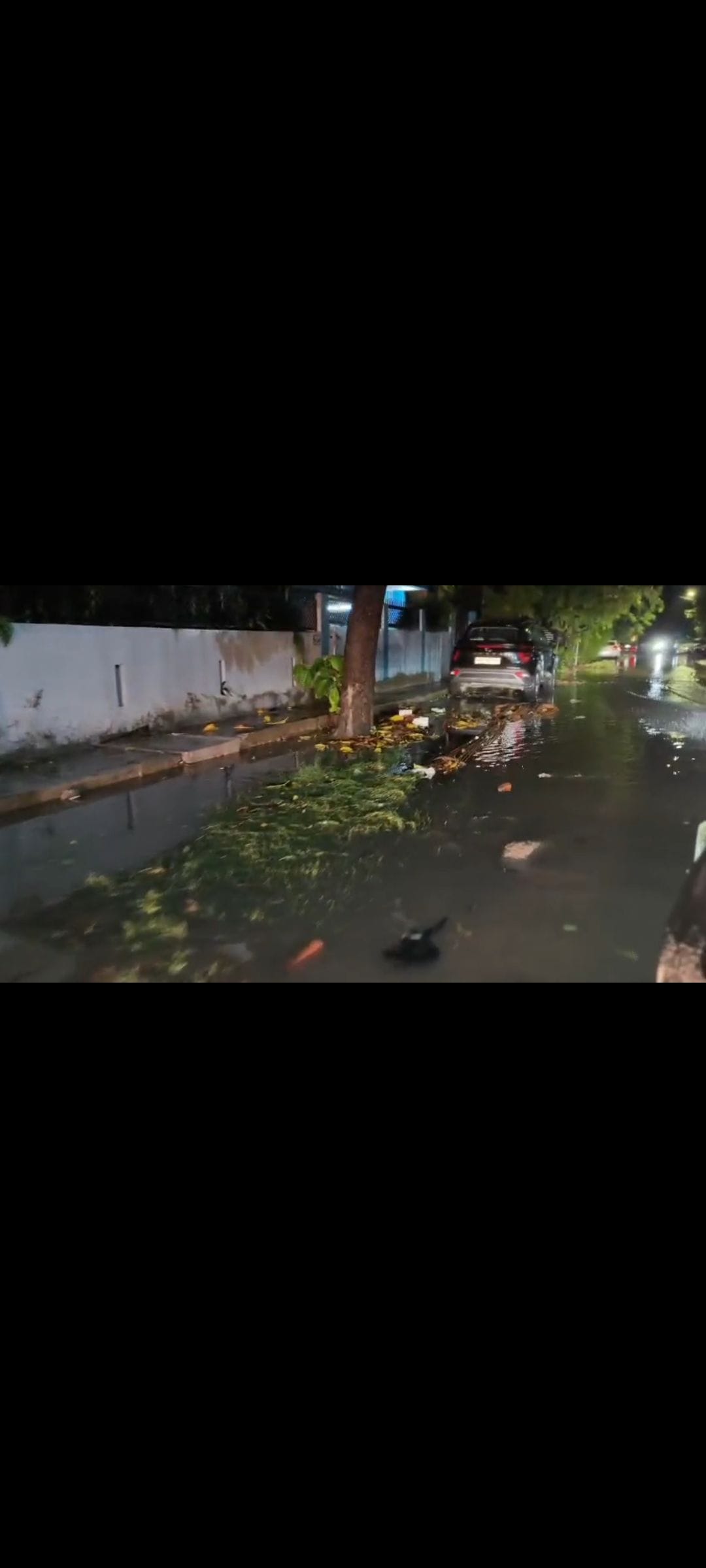 Roads flooded again after an hour of rain.