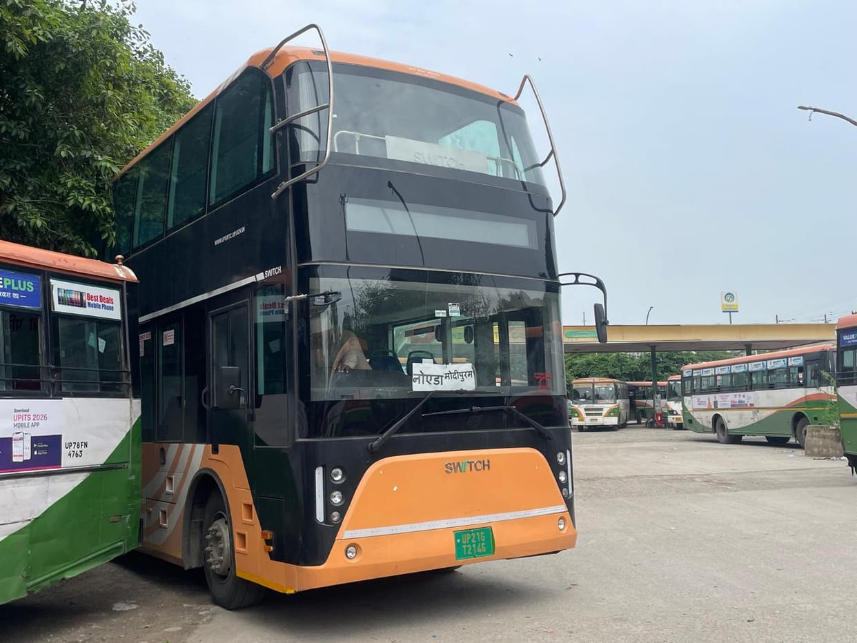 The double-decker city bus is now heading to Modipuram.