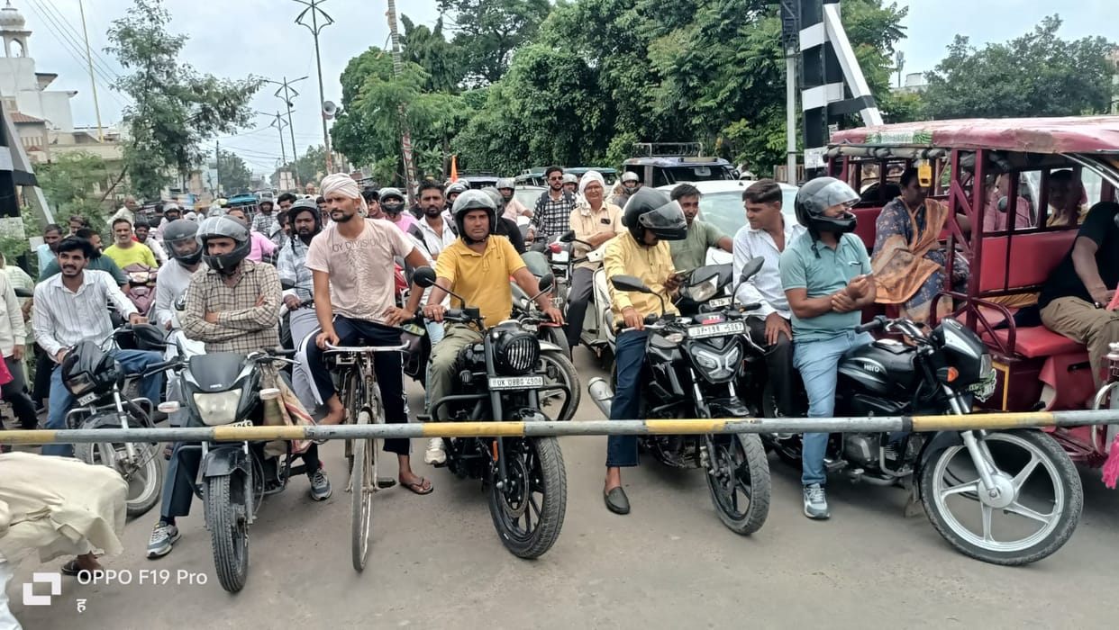 Even after two years, the construction of the bridge at the railway crossing has not started.