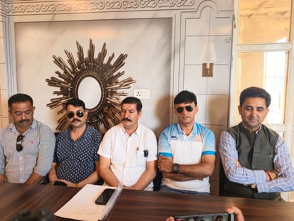 प्रदेश कबड्डी संघ के महासचिव कुलदीप राणा पत्रकार वार्ता को संबोधित करते हुए। संवाद