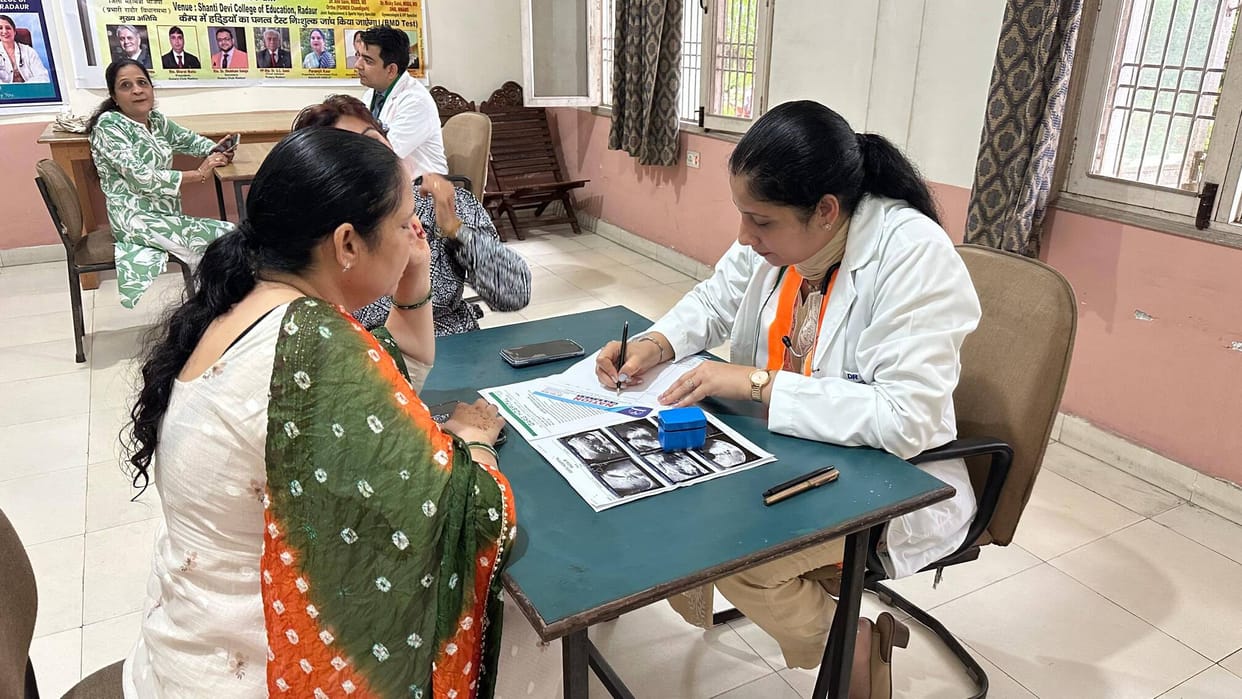 100 people were screened for their health at the camp