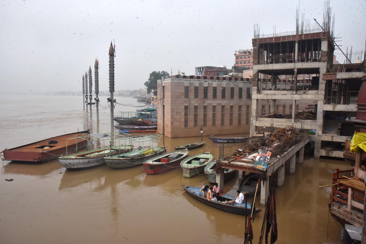 Routes to the Ganga ghats closed, police deployed in the lanes, and surveillance conducted via drones.