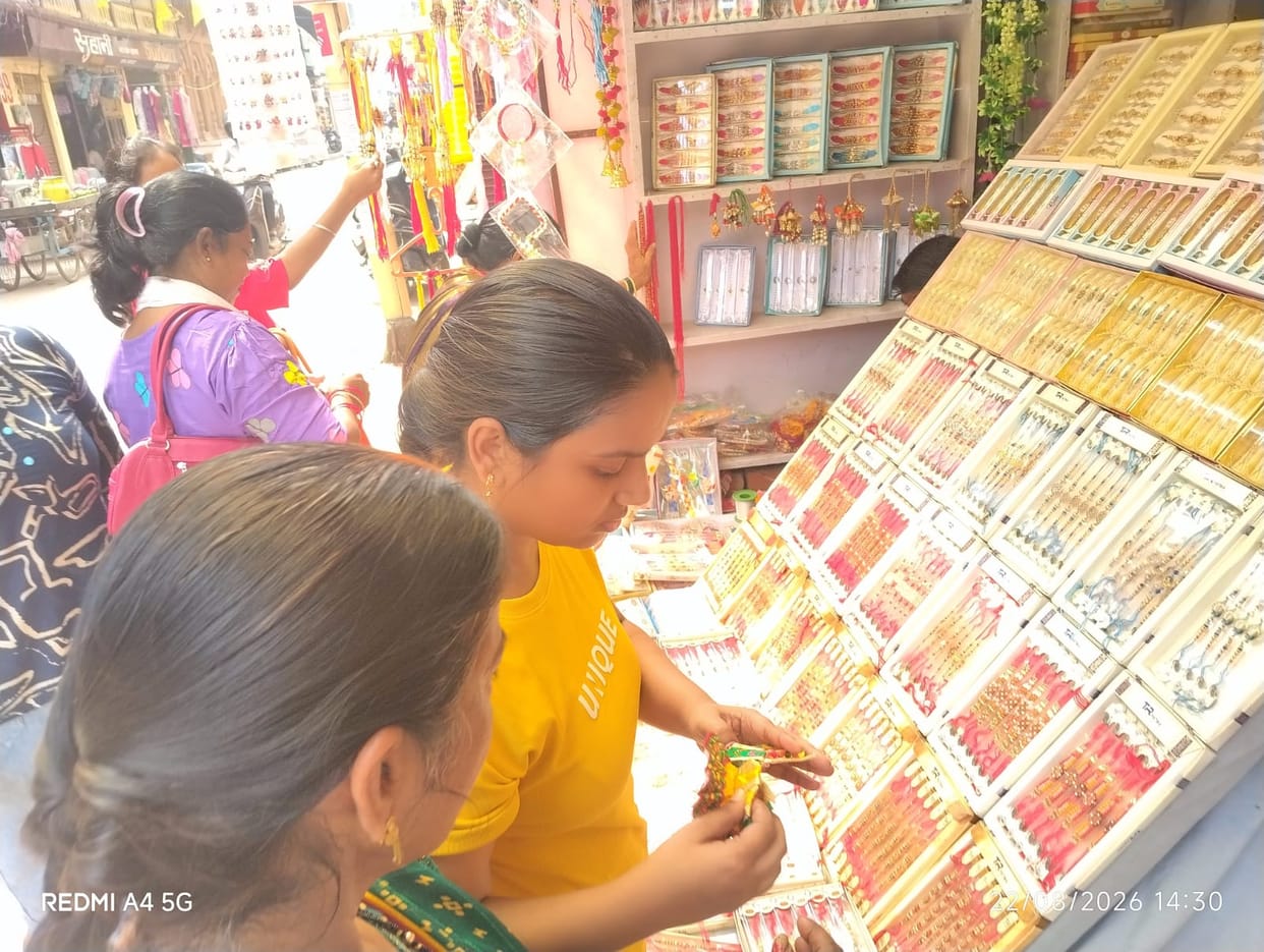 The charm of the silk thread Rakhi amidst the glow of LED