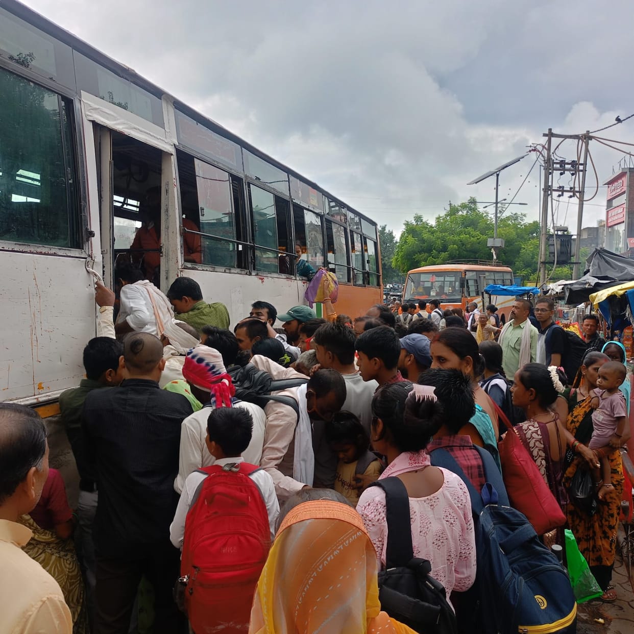 Crowds thronged Roadways buses even before Raksha Bandhan.