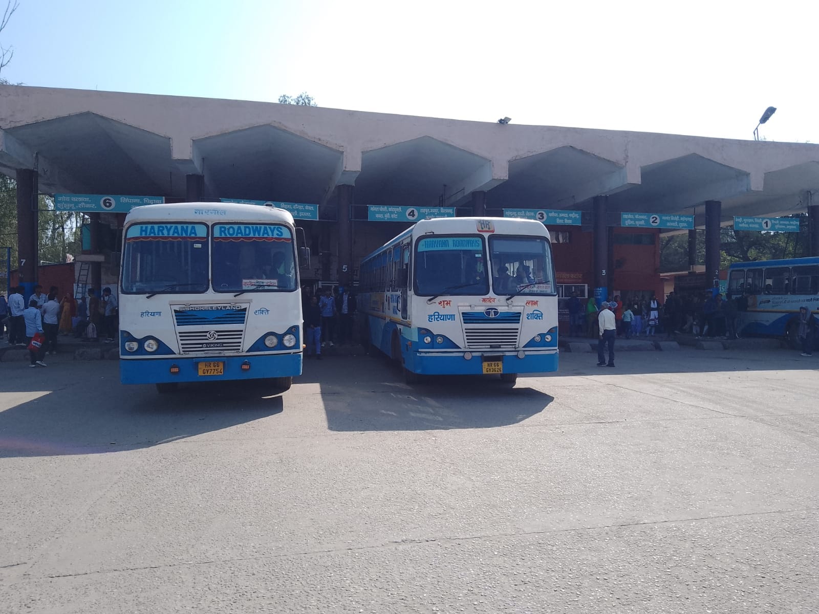 फोटो नंबर- 14नारनौल डिपो पर खड़ी रोडवेज बस।