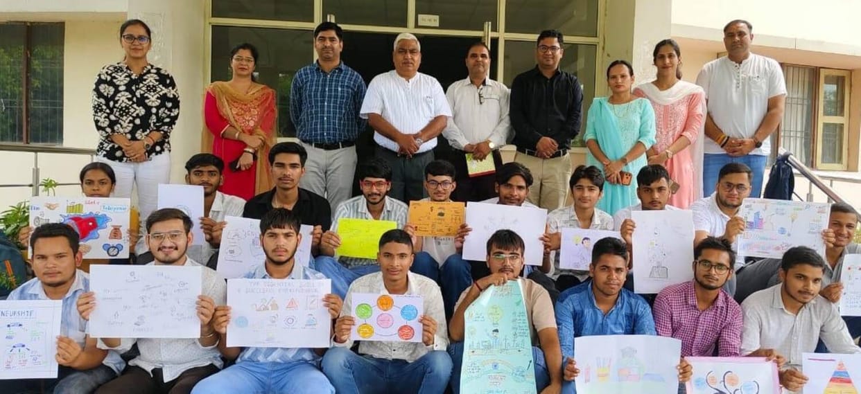 Puneet secured the first position in poster making.