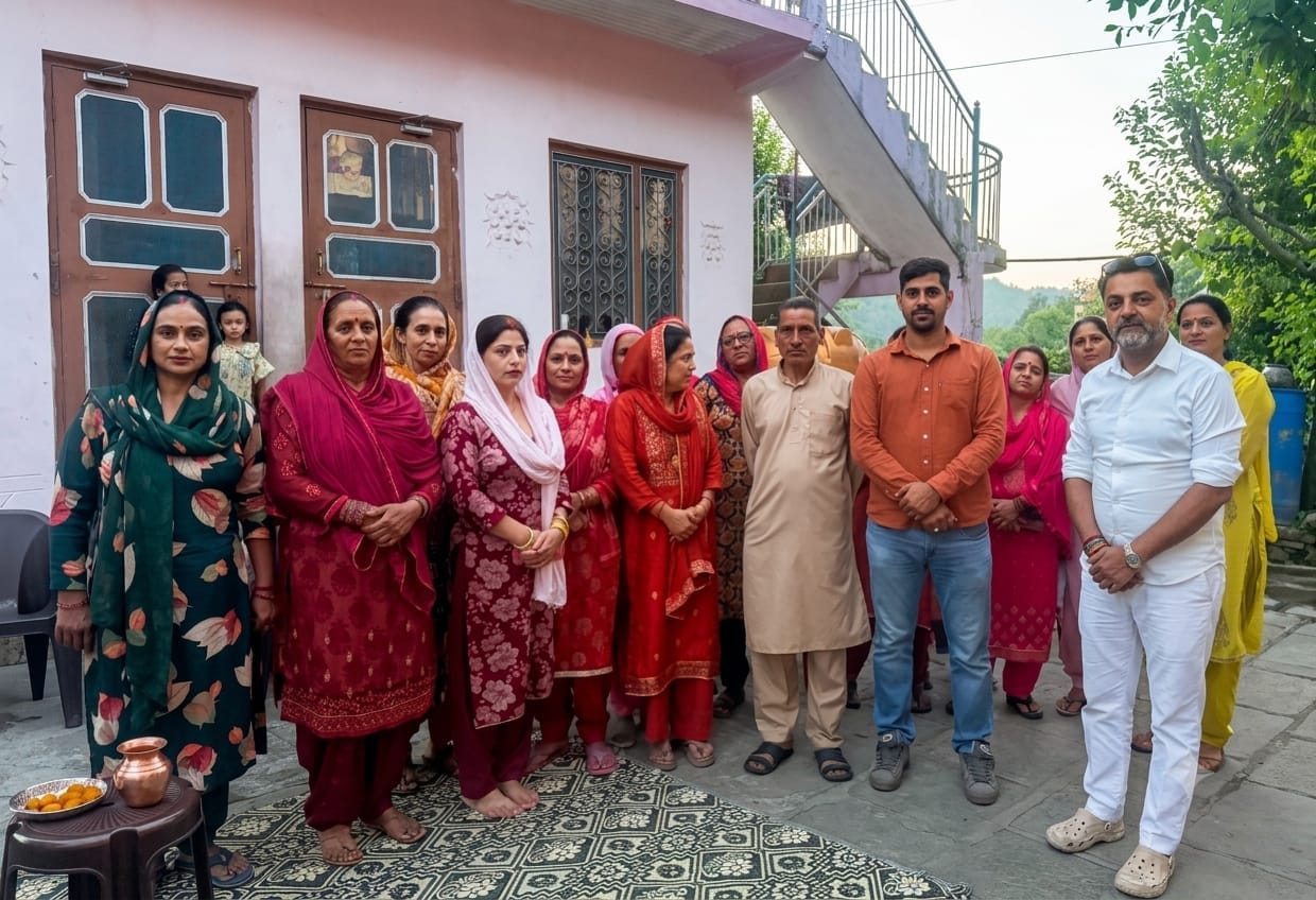 10 chairs and a cooker gifted to Mahila Mandal Harlog.