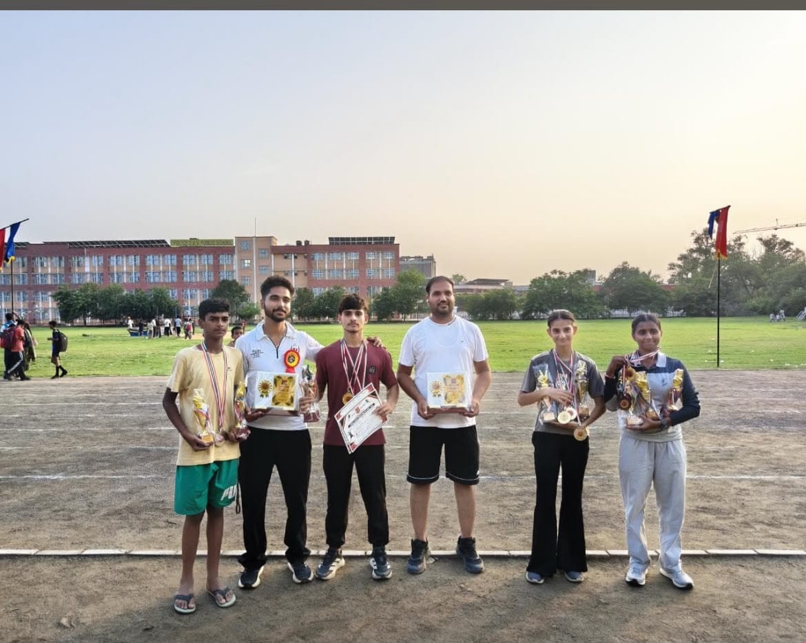 Three athletes won eight gold medals at the athletics championship.