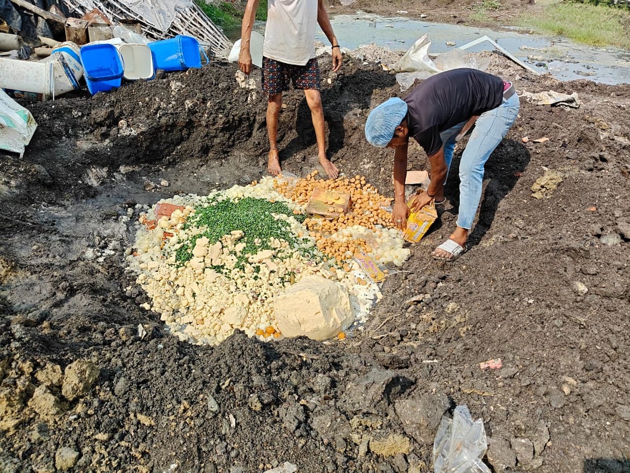 600 kg of spoiled sweets destroyed... the cooking pans were rusted.