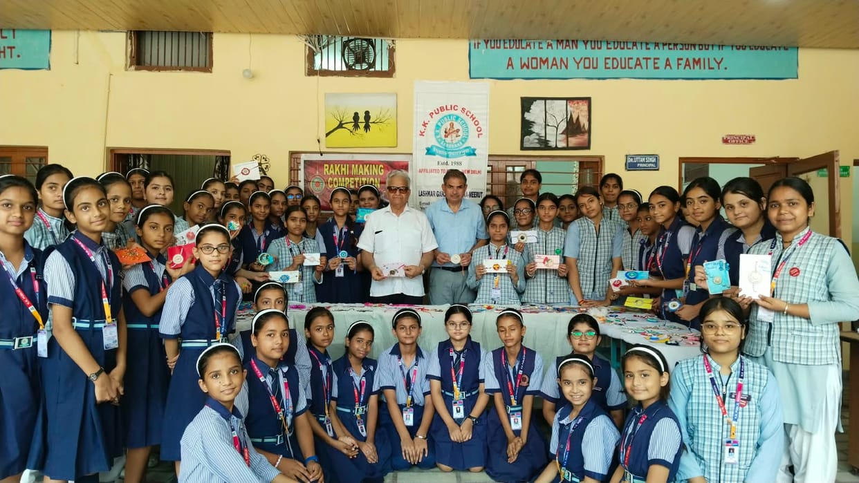 Students showcased their creative talent in the Rakhi-making competition.
