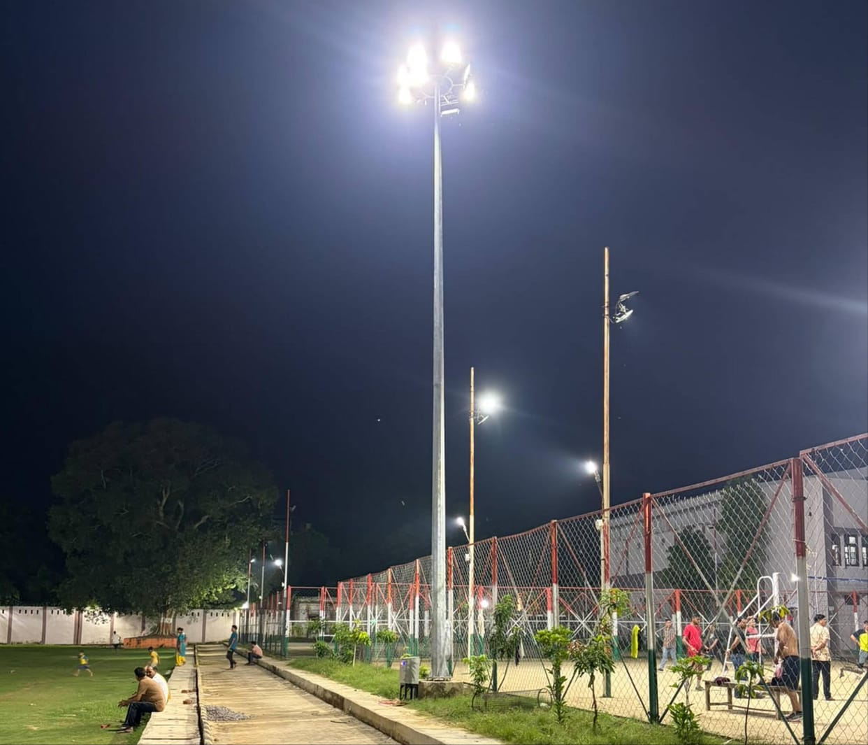 Day-night event to be held at the stadium; high-mast lights installed.