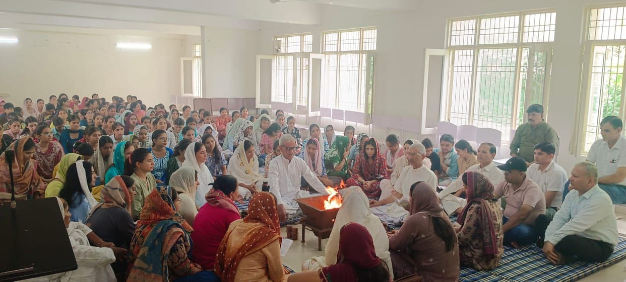 Inauguration of the new hostel marked by a Havan ceremony.