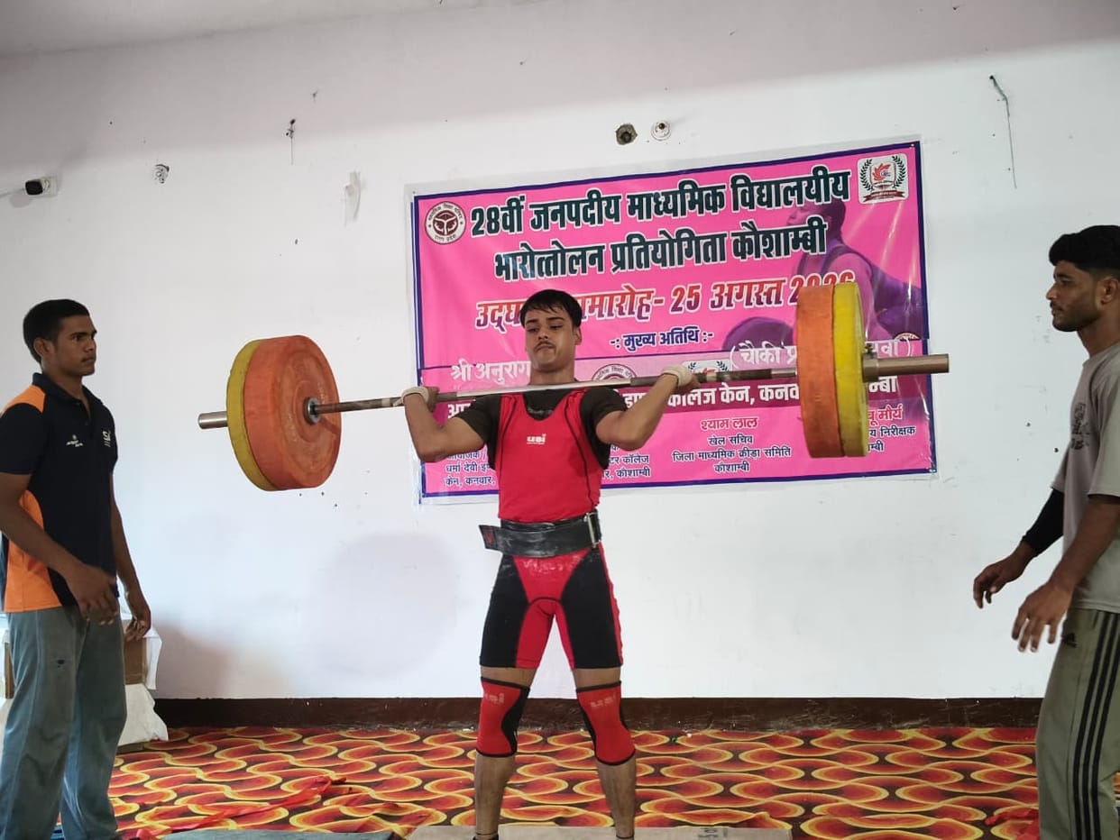 Weightlifters displayed their prowess.