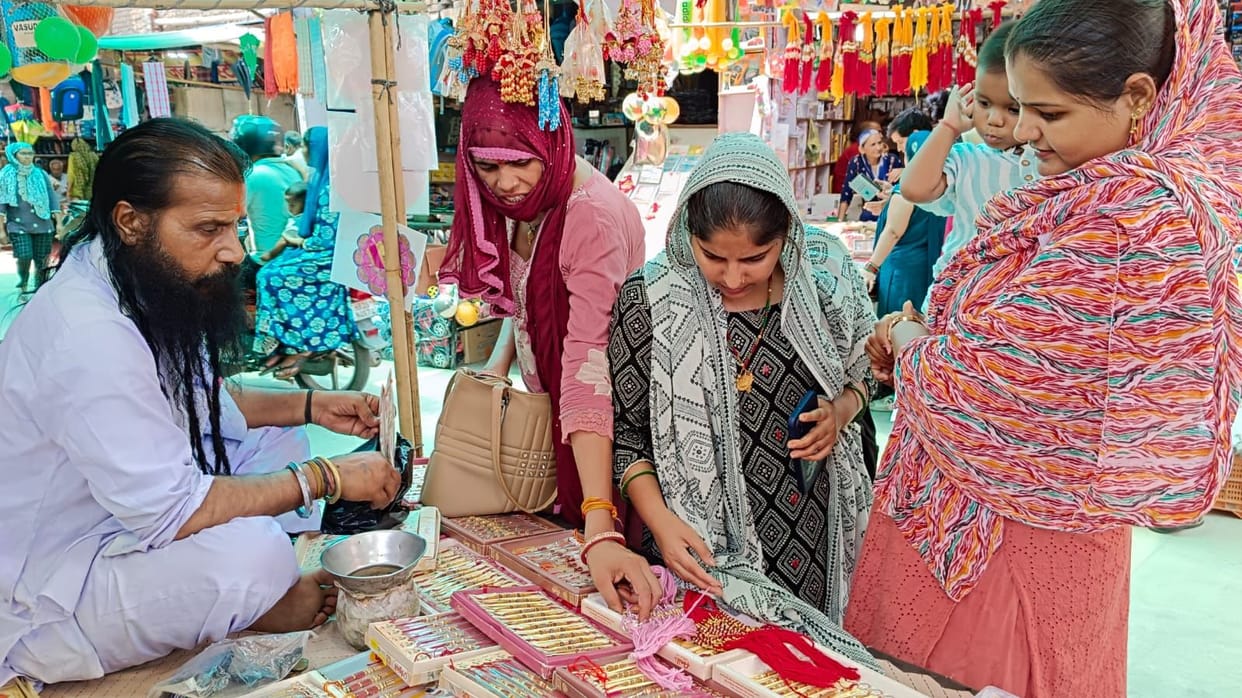Gearing up to tie the bond of love on the wrist; markets abuzz with Rakhis.