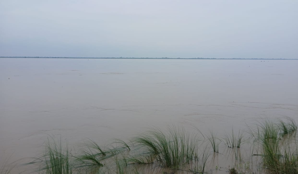 Erosion intensified, four homes submerged in the river