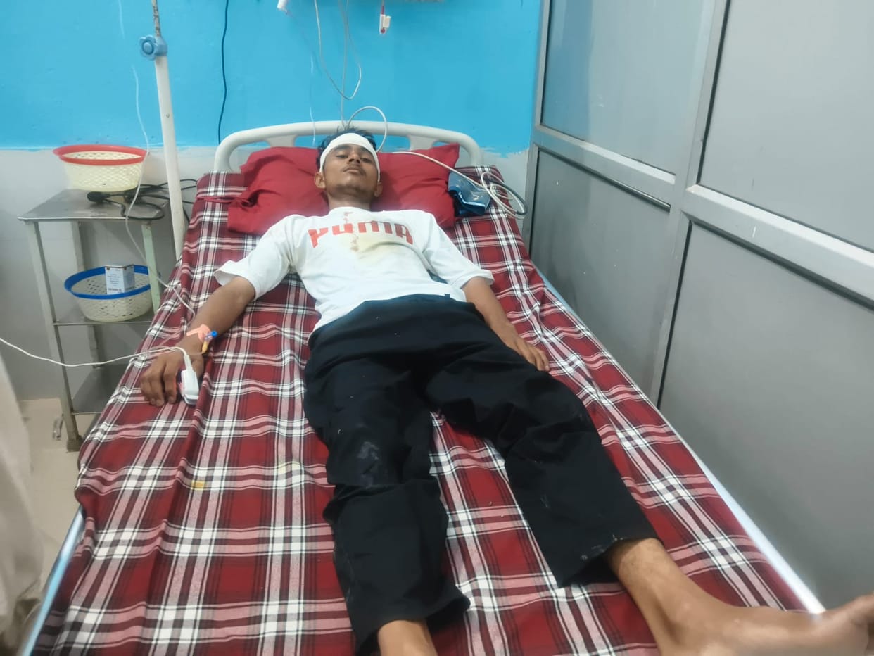 Two youths suffered burns after coming into contact with a high-tension line.