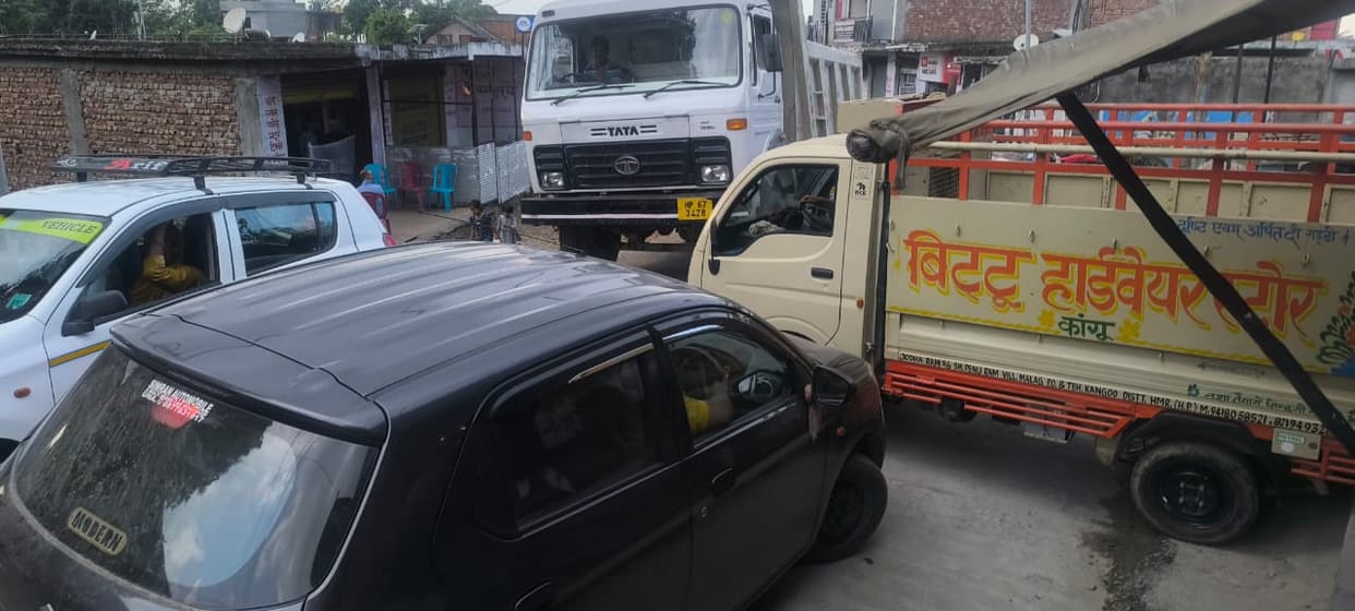 Movement disrupted due to drain excavation in Kangu Market.