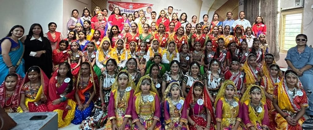 Children showcased the splendor of culture at the folk dance competition.