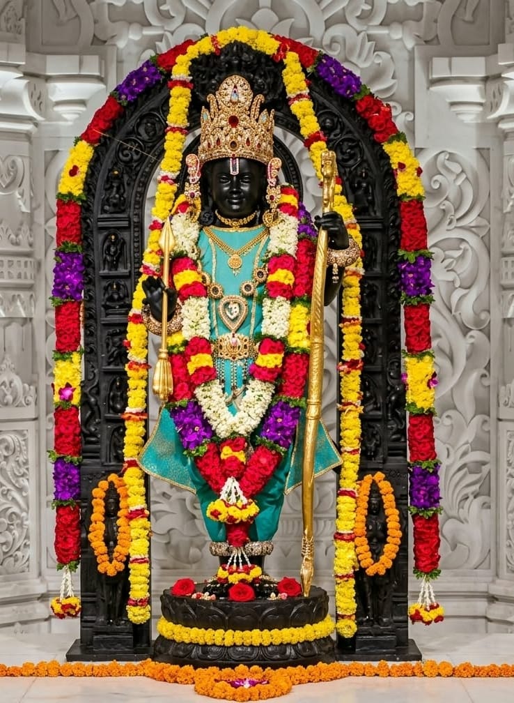  राम मंदिर में बुधवार को सजा रामलला का विग्रह