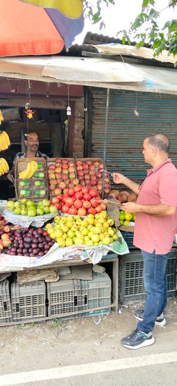 419 kg of fruits and vegetables seized; action taken against five shopkeepers.