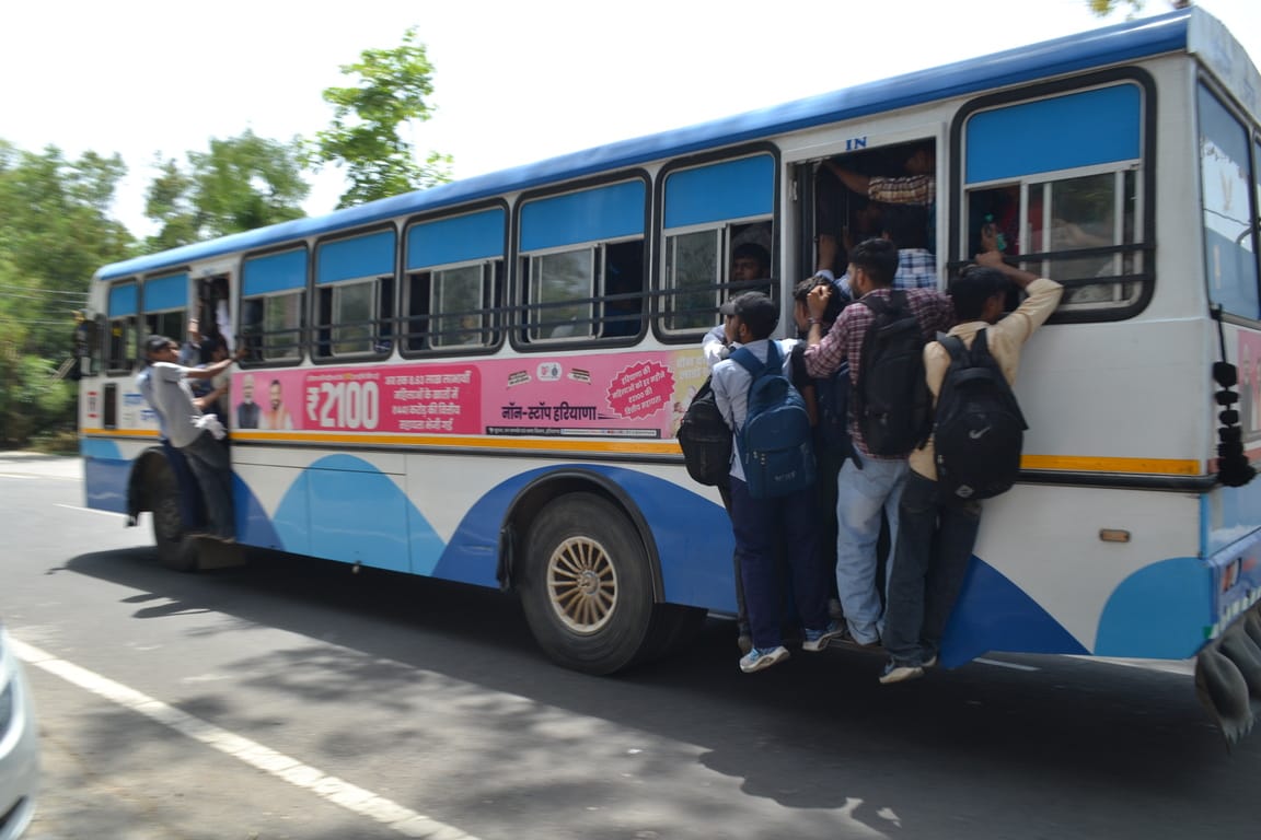 A gift from the government, a logistical challenge a two-day rush with 30 to 35 female passengers per bus.