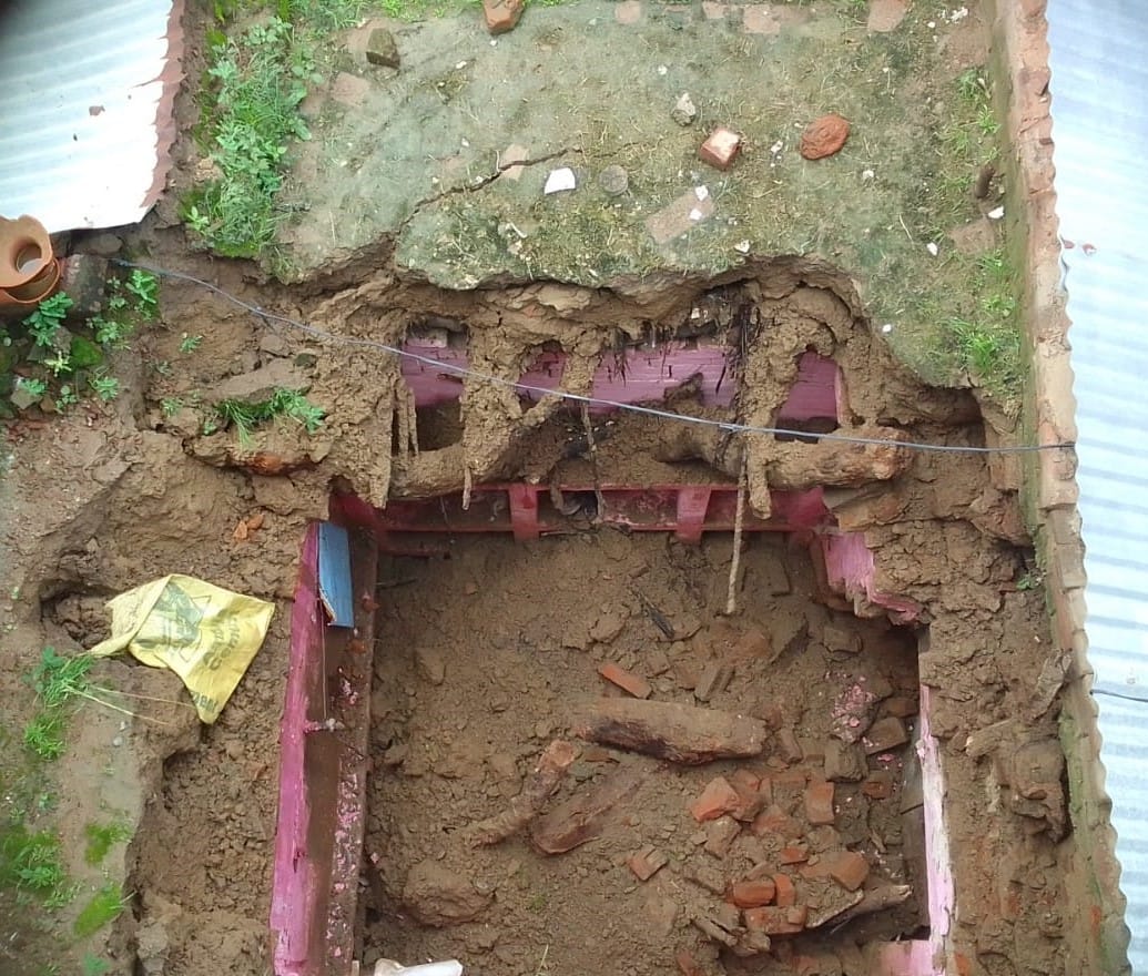 Walls and roofs of eight houses collapsed in the rain.