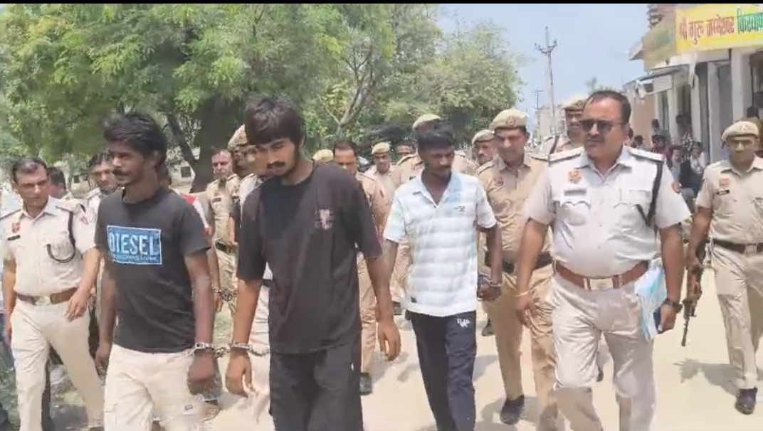 Accused paraded in the village; crime scene identified.