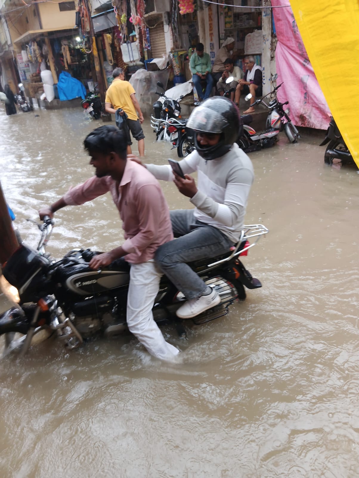 Drainage system washed away by one hour of rain.